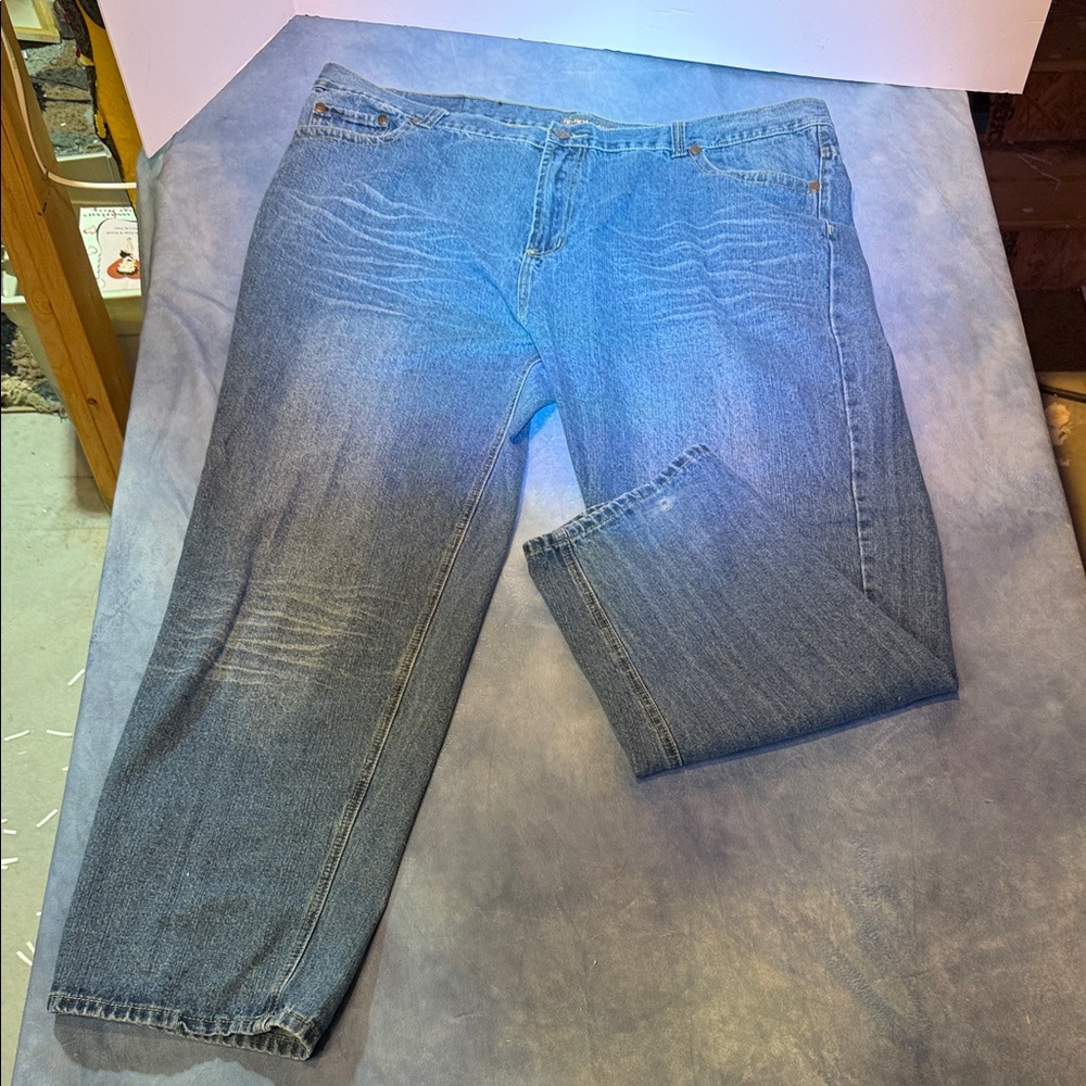 Women's Roadblock Slim Straight Blue Jeans 50 Waist, 34 Length